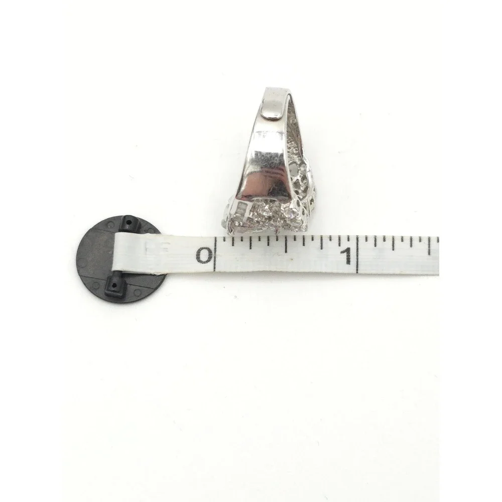Silver Tone &‎ Clear Glass Rhinestone Ring Adjustable Tear Drop